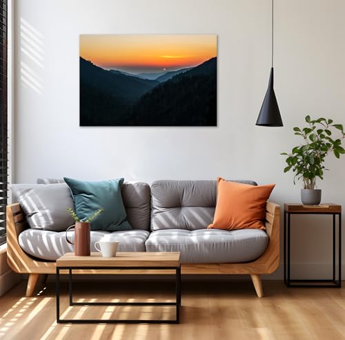YIOZHAOFH Nature Landscape Wall Art Tennessee Blue Ridge Mountains Canvas Scenery Print Photograph Artwork for Office Living Room Pictures Wall Decor (12" L x 16" W) - color: YZ-NAPARK-07, size: 12"L x 16"W