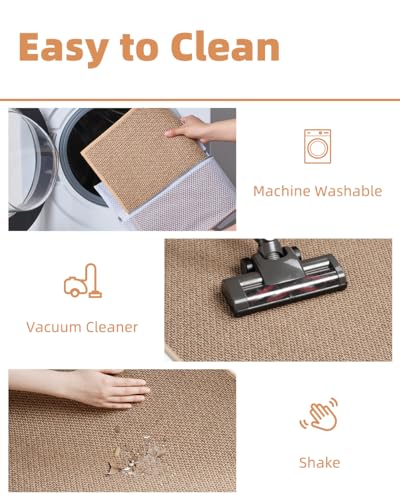 PADOOR Braided Toilet Rugs U Shaped 20''x24'', Non Slip Toilet Mat, Beige - color: Beige, size: 20''x24'' U-Shaped