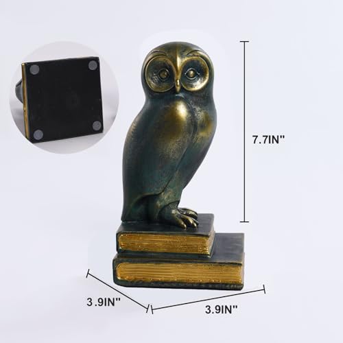 Book Ends for Shelves, Owl Decorative Bookends Bronze Bird Book Stopper Unique Kids Book Holders with Anti-Slip Base Luxurious Bookends for Kids Rooms Office Home Decor(Bronze) - color: Owl-bronze
