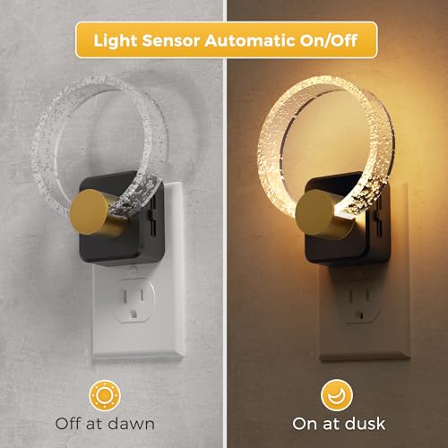 L LOHAS LED Night Lights Plug into Wall, 2 Pack Plug in Night Lights - color: 3000K-bubble, size: 2 Pack