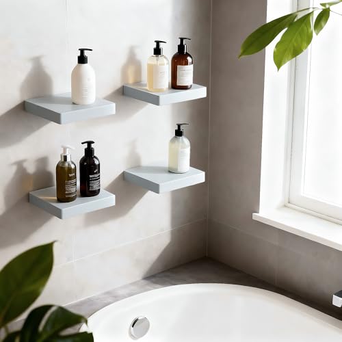 Small Floating Shelves for Wall Set of 2, 6 Inch Square Shelves, Grey - color: Grey, size: 6 Inch-2 Pcs