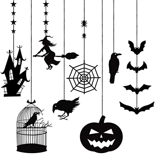 Halloween Witch Party Decorations Black Hanging Banner Garland Decorations