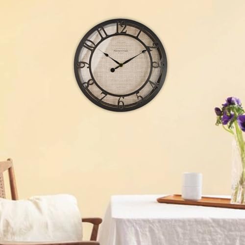 Presentime 10" Farmhouse Series Wall Clock - color: Oil Rubbed Antique Bronze, size: 10 inch