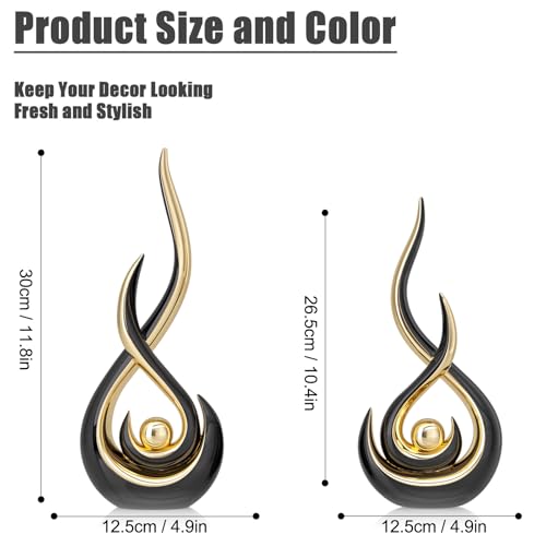 XMGZQ Modern Abstract Art Home Decor Accent,Contemporary Statues Coffee Table Decor for Living Room,Table Centerpieces for Dining Room,Ceramic Sculptures Knick Knacks for TV Stand Show Piece (Black) - color: Black
