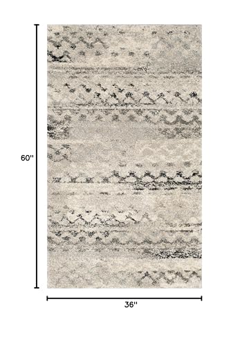 SAFAVIEH Retro Collection Accent Rug - 3' x 5', Cream & Grey, Modern Abstract Design, Non-Shedding & Easy Care, Ideal for High Traffic Areas in Entryway, Living Room, Bedroom (RET2136-1180) - size: 3' x 5' (Rectangular)