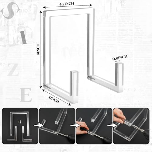 RattanView 2 Pcs Acrylic Plate Stand Clear Easel Stand for Display 6 Inch - size: 6 Inch