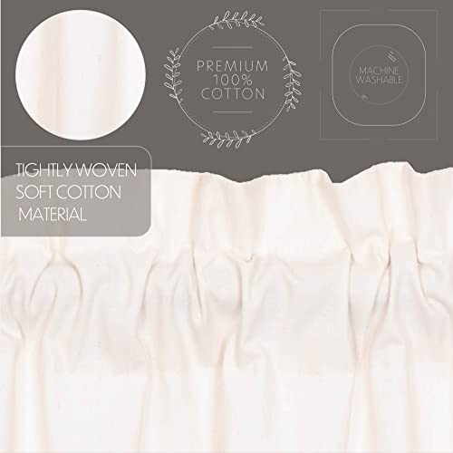 Simple Life Flax Antique White Farmhouse 16"x72" Valance Rod Pocket Cotton Linen Blend Solid Color Hanging Loops Kitchen Window Curtains - color: Light Creme, size: 16"W x 72"L (Pack of 1)
