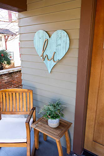 BARNWOODUSA Wooden Heart Wall Decor – 24” Wooden Hearts Decor in Rustic Han - color: Robins Egg Blue, size: 24"L x 24"W
