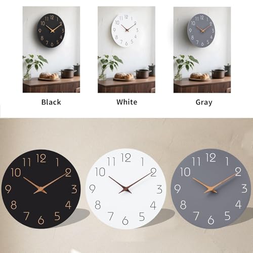 Mosewa Wall Clock 8" Battery Operated Silent Non-Ticking Simple Modern - color: C_gray, size: 8 Inch