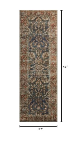 Loloi Chris Loves Julia Jules Ocean/Spice 2'-3" x 3'-9" Area Rug - color: Ocean / Spice, size: 2'3" x 3'9" (Rectangular)