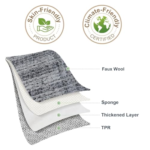 Washable Area Rugs 5'x7' Non-Slip Modern Abstract Soft for Living Room Entryway Bedroom Nursery, Print Pattern, Ash Tonal Gray - color: Flat Printed Ash Tonal Gray Rug, size: 5' x 7' (Rectangular)