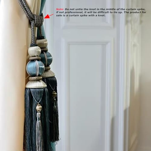 Paired Lantern Single Hanging Ball Tassels Curtains Buckle Sling Binding Lantern Tiebacks Handcrafted Braided Buckle Drapery Curtain Holdbacks Window Treatments for Home - color: Burgundy, size: 11.81 inches