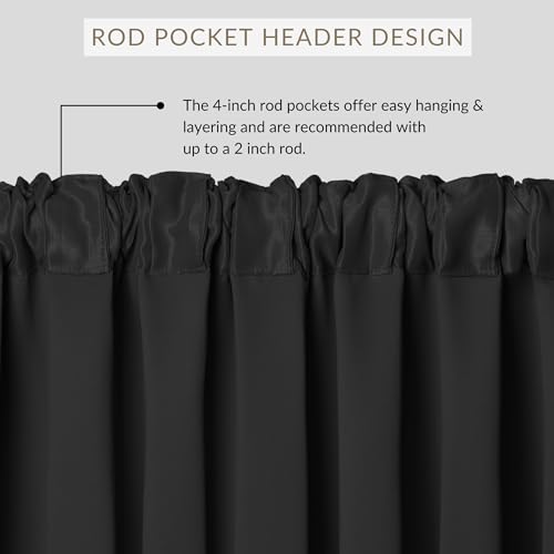 All Seasons Waterfall Window Valance, Black - 52" W x 36" L - color: Black