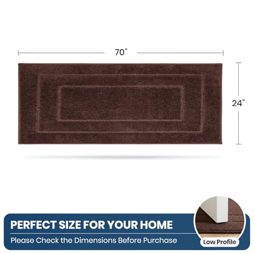 PURRUGS Kitchen Runner Rug, Kitchen Mat, 24" x 70", Brown - color: Brown, size: 24" X 70"