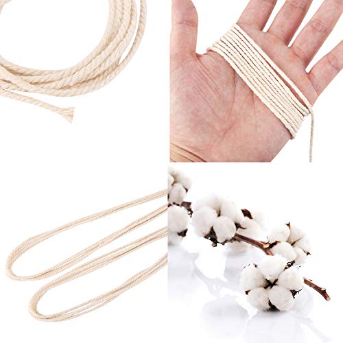 Macrame Cord 2mm x 656yd | 100% Natual Cotton Macrame Rope | 3 Strand Twisted Cotton Cord for Handmade Plant Hanger Wall Hanging Craft Making - color: Creamy, size: 2mm x 600m