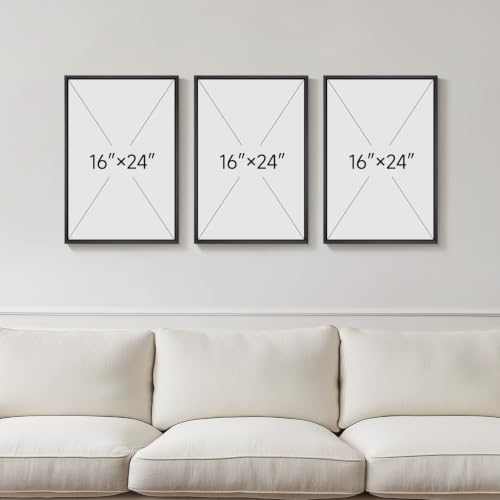 Framed Neutral Gold Abstract Wall Art for Bedroom, 3 Piece Set, 16x24 In - color: Neutral Gold Accents, size: 16" W x 24" H x 3pcs