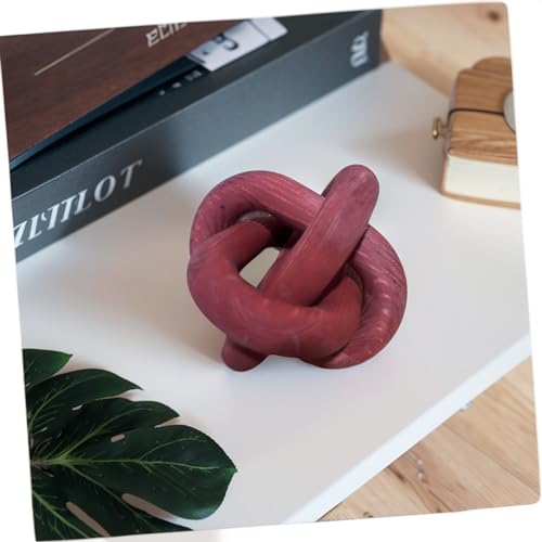 Wood Knot Decor -Coffee Table Decor,Wine Red Decor Shelf Decor - color: Burgundy