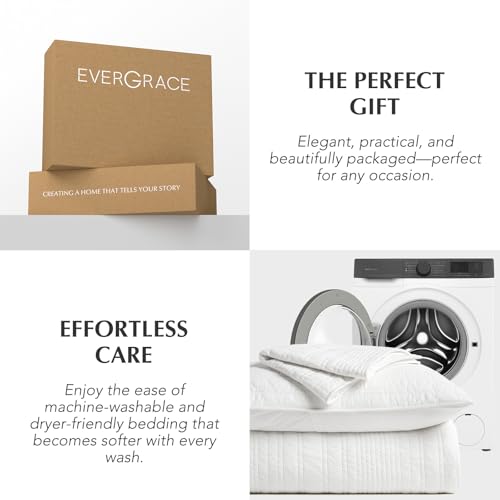 EVERGRACEHOME 100% Cotton Quilt Set Oversized Cal King, Warm White - color: Warm White (Yellow Undertones), size: Oversized Cal King (118" X 102")