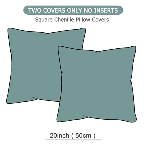 GAWAMAY Decorative Corduroy Throw Pillow Covers 20x20 Blue Green 2 Pack - color: Blue Green, size: 20" x 20" (Pack of 2)