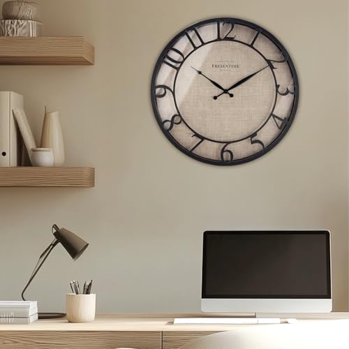 Presentime 21" Farmhouse Series Wall Clock - color: Oil Rubbed Antique Bronze, size: 21 inch