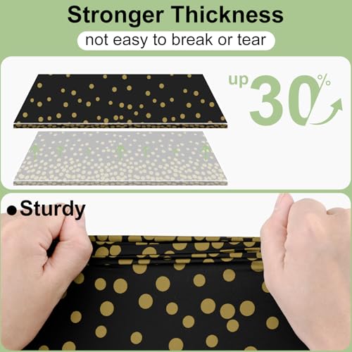 Smiry Disposable Rectangle Plastic 54 x 108 Inch Table Cloth 3 Pack - color: Black and Gold