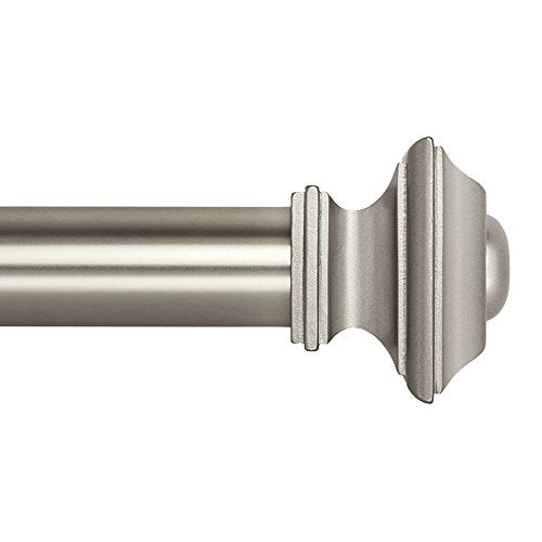 Ivilon Drapery Treatment Window Curtain Rod - Square Design 1 1/8 Rod. 48 to 86 Inch. Satin Nickel - size: 48 to 86 in.