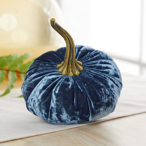 Your Heart's Content Luxe Indigo 6.25 inch Velvet Pumpkin (Luxe Indigo) - color: Luxe Indigo