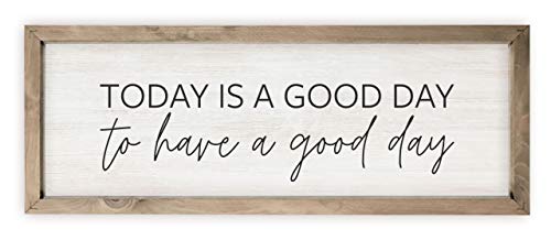 Today Is a Good Day to Have a Good Day – Framed White Wood Wall Sign 6x18 - color: White With Frame, size: 6x18