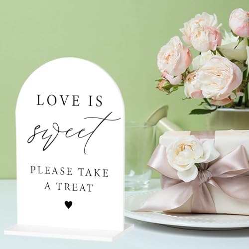 Love is Sweet Sign for Dessert Table Dessert Table Sign for Wedding Engagement Bridal Shower Party dessert Bar Acrylic sign for Table Desk - color: love is sweet