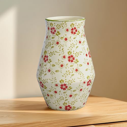 Green Chinoiserie Ceramic Vase, 11 Inch Tall - color: Green, size: 11 inch
