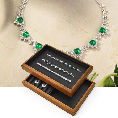 Oirlv Black Wood Jewelry Tray 6-Compartment - color: Black, size: 6 grid