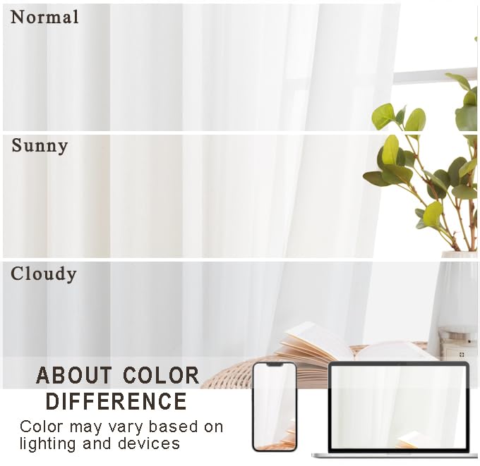WEST LAKE Bright White Pinch Pleat Sheer Window Curtains 95 Inches Length - color: Bright White, size: 58"W x 95"L (Pack of 2)