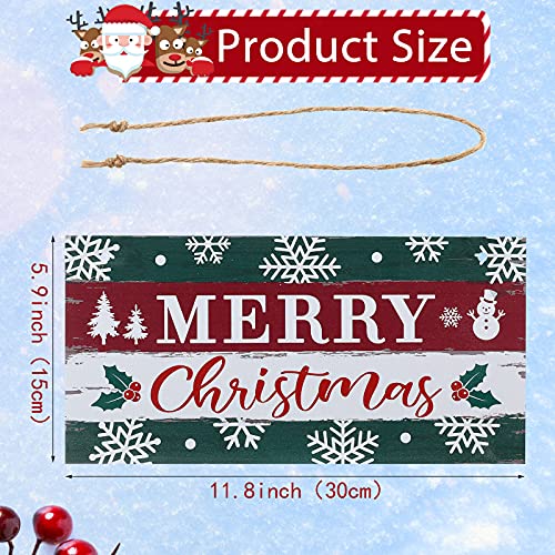 Marsui Christmas Wood Hanging Sign with Jute Rope, Merry Christmas - style: Merry Christmas
