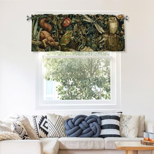Spring Animals Valances for Windows Rod Pocket Curtain Valance 1 Panel Short Curtains for Kitchen Bathroom Living Room Bedroom Window Treatments - color: Animals
