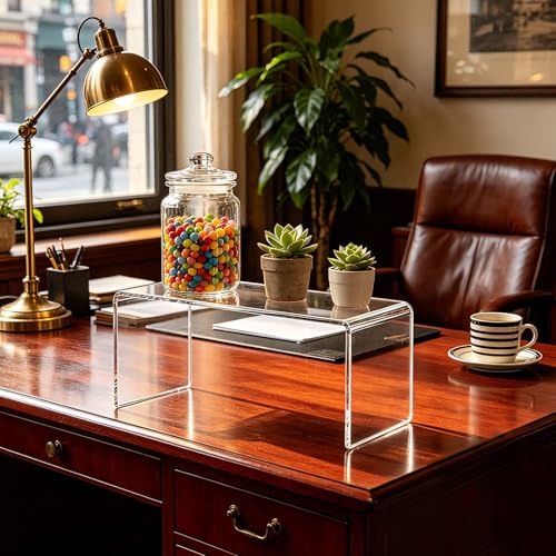 2 Pcs Extra Large Acrylic Display Risers, Clear Shelf(12.4 *4*4.6) - color: 12.4 *4*4.6