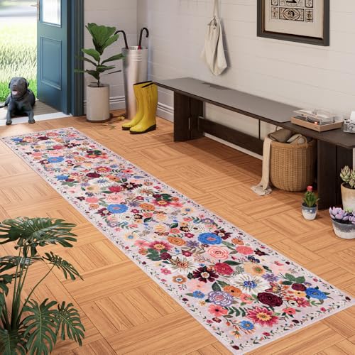Blush Hallway Runner Rug 2x10 for Kitchen Bathroom - color: Blush Beige, size: 2' x 10' (Rectangular)