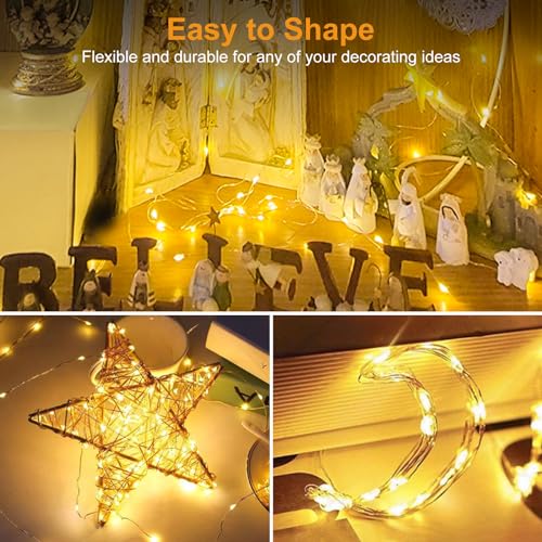 btfarm 100 Pack Fairy Lights Battery Operated Twinkle Lights with 3 Modes - color: Warm White, size: 100 Pack