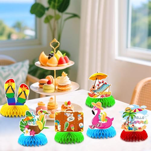 Summer Party Table Decoration, 10Pcs Hawaii Honeycomb Centerpieces - style: Summer Style