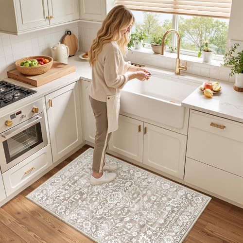 Soalmost 2x3 Area Rugs for Entryway, Washable Neutral Soft Rug Light Brown - color: Light Brown, size: 2' x 3' (Rectangular)