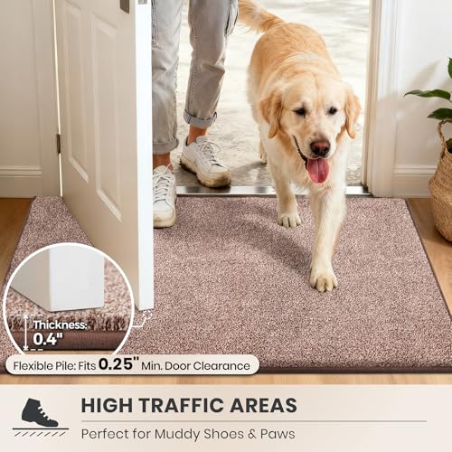 PURRUGS Hallway Runner Rug, 24" x 84", Brown-Light Cream - color: Brown-light Cream, size: 24" X 84"