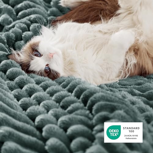 Bedsure Soft Sherpa Blanket Fluffy Dark Green Gift King 108"x90" - color: 04 - Dark Green, size: King (108" X 90")