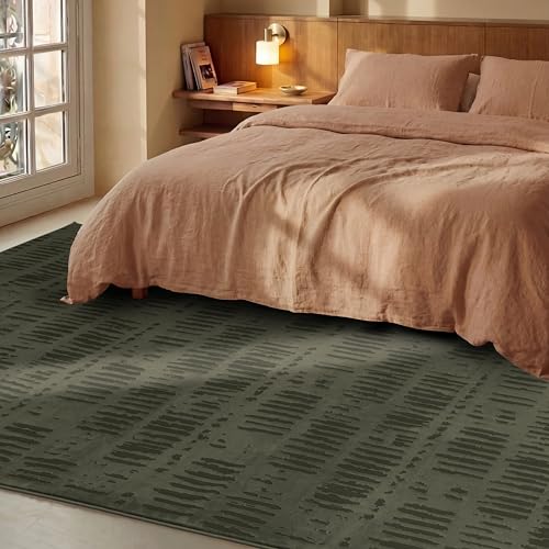 Revival Rugs Shell 8'x10' Area Rugs - Washable, Medium Pile, Green - color: Green, size: 7'10" x 10' (Rectangular)