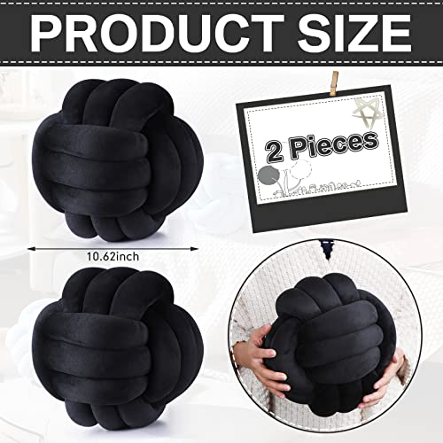 Namalu 10.6 Inches 2 Pcs Knot Pillow Decorative Throw Pillow, Black - color: Black, size: 10.6 Inches