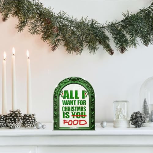 Funny Framed Christmas Sign Table Decorations - color: WANT