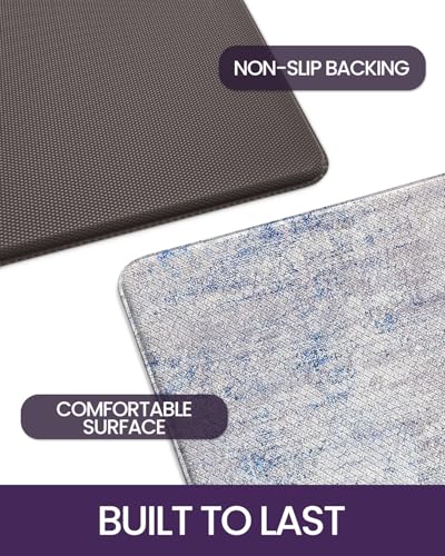 DEXI Kitchen Floor Mats Cushioned Anti Fatigue Runner Rug 23x107 Blue - color: Blue, size: 107"L x 23"W x 0.4"Th