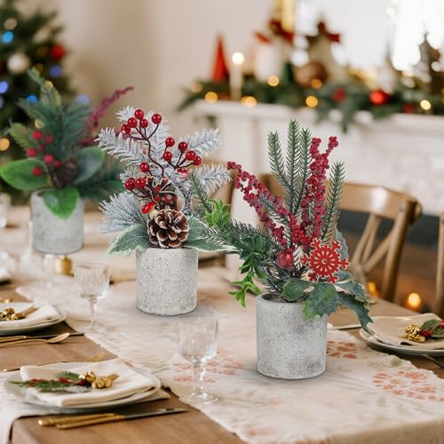 winemana 3 Pack Mini Christmas Trees Holiday Table Decorations for Office - size: Style 7
