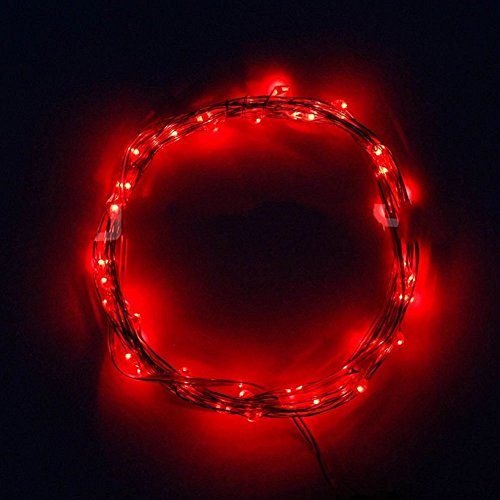 ANJAYLIA Red String Lights, 10Ft/3M 30leds Bright Light Party Home Festival Decorations Battery Operated Lights - color: Red 1 Pack 30 LED