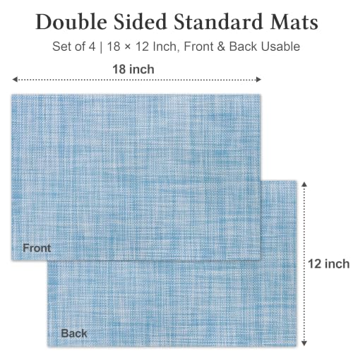 HOOMIL Placemats Set of 4, Heat Resistant, Sky Blue - color: Sky Blue, size: Set of 4