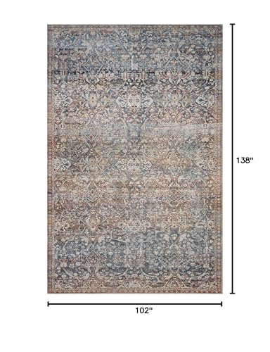 Loloi Chris Loves Julia Jules Denim / Spice 8'-6" x 11'-6" Area Rug - color: Denim / Spice, size: 8'6" x 11'6" (Rectangular)