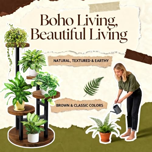 GEEBOBO 4 Tier Plant Stand Indoor - color: 4 Tier-Brown